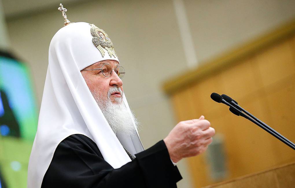  Patriarch of Moscow and All Russia Kirill  Marat Abulkhatin/Russian State Duma Photo Service/TASS