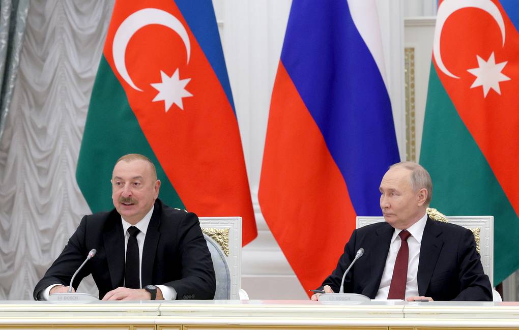 Azerbaijani President Ilham Aliyev and Russian President Vladimir Putin Gavriil Grigorov/Russian Presidential Press and Information Office/TASS