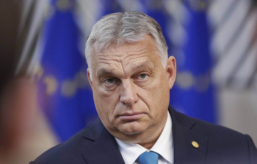 Hungarian Prime Minister Viktor Orban Olivier Hoslet, Pool Photo via AP